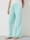 HUSH Clemmie Cotton Pyjama Trousers, Mint Green