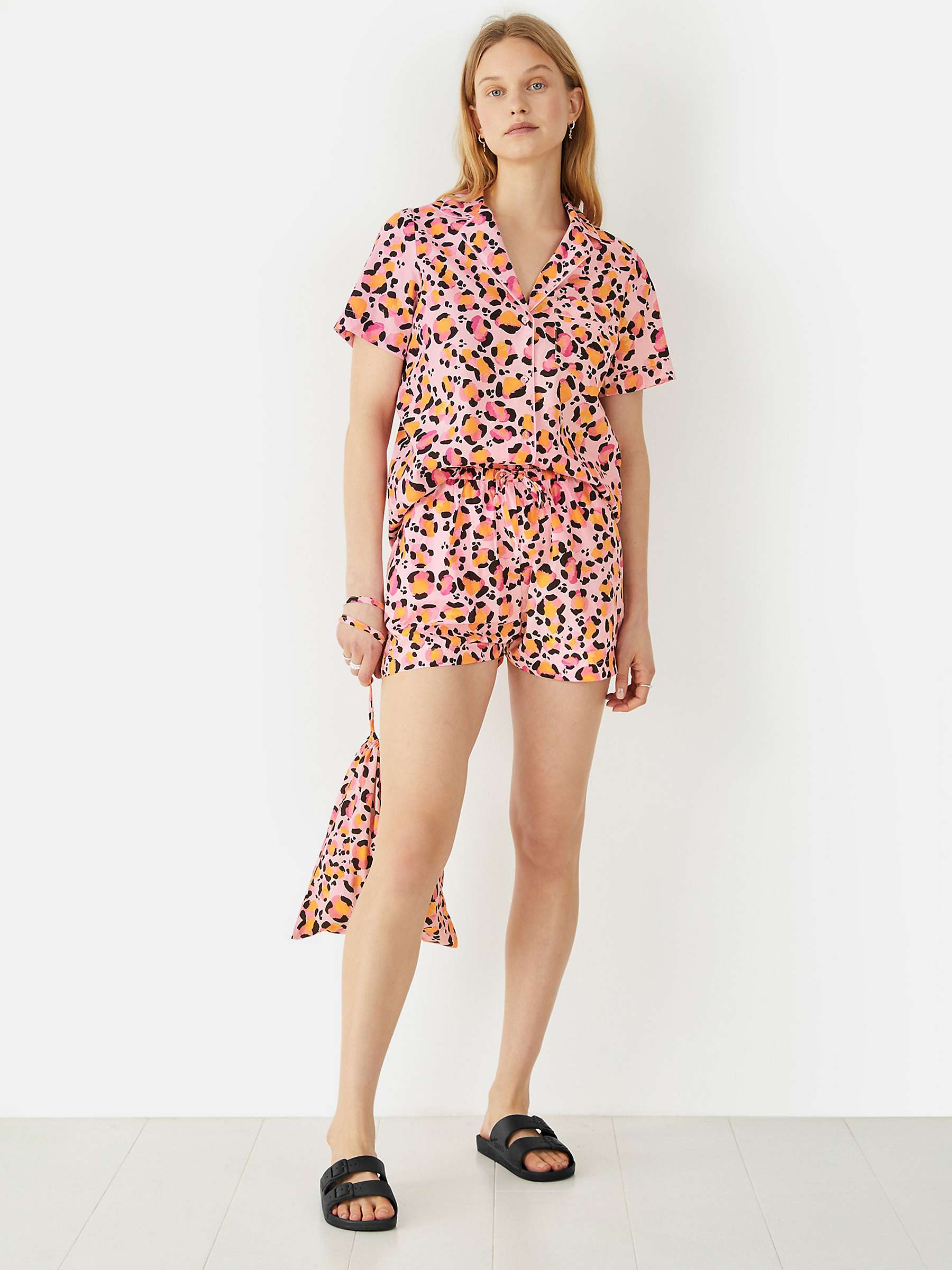 Buy HUSH Maeva Watercolour Leopard Short Shirt Pyjama Set, Multi Online at johnlewis.com