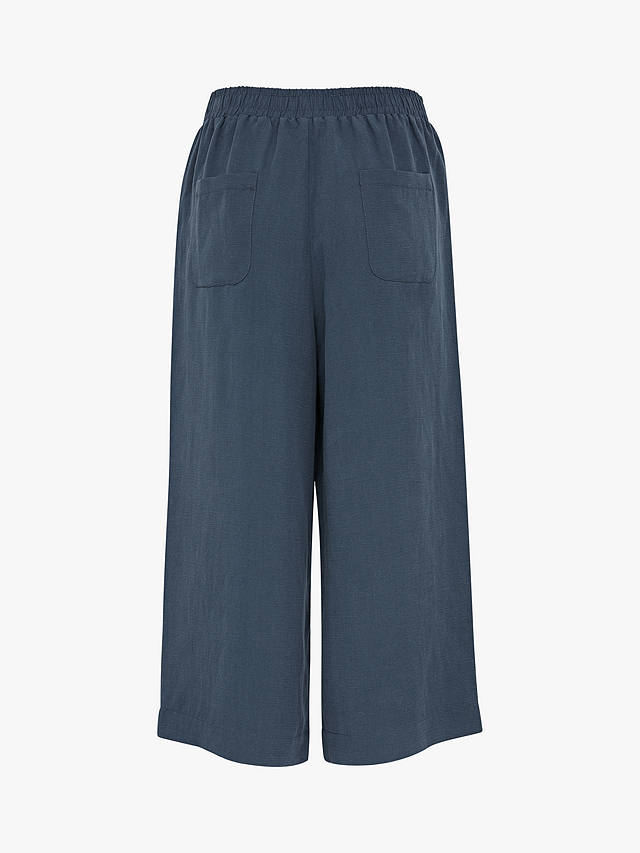 Celtic & Co. Plain Cropped Linen Blend Trousers, Navy