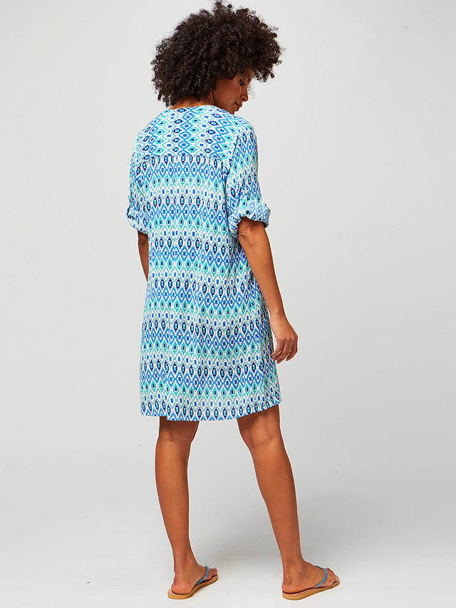 Aspiga Mila Shirt Tunic, Aztec Turquoise at John Lewis & Partners
