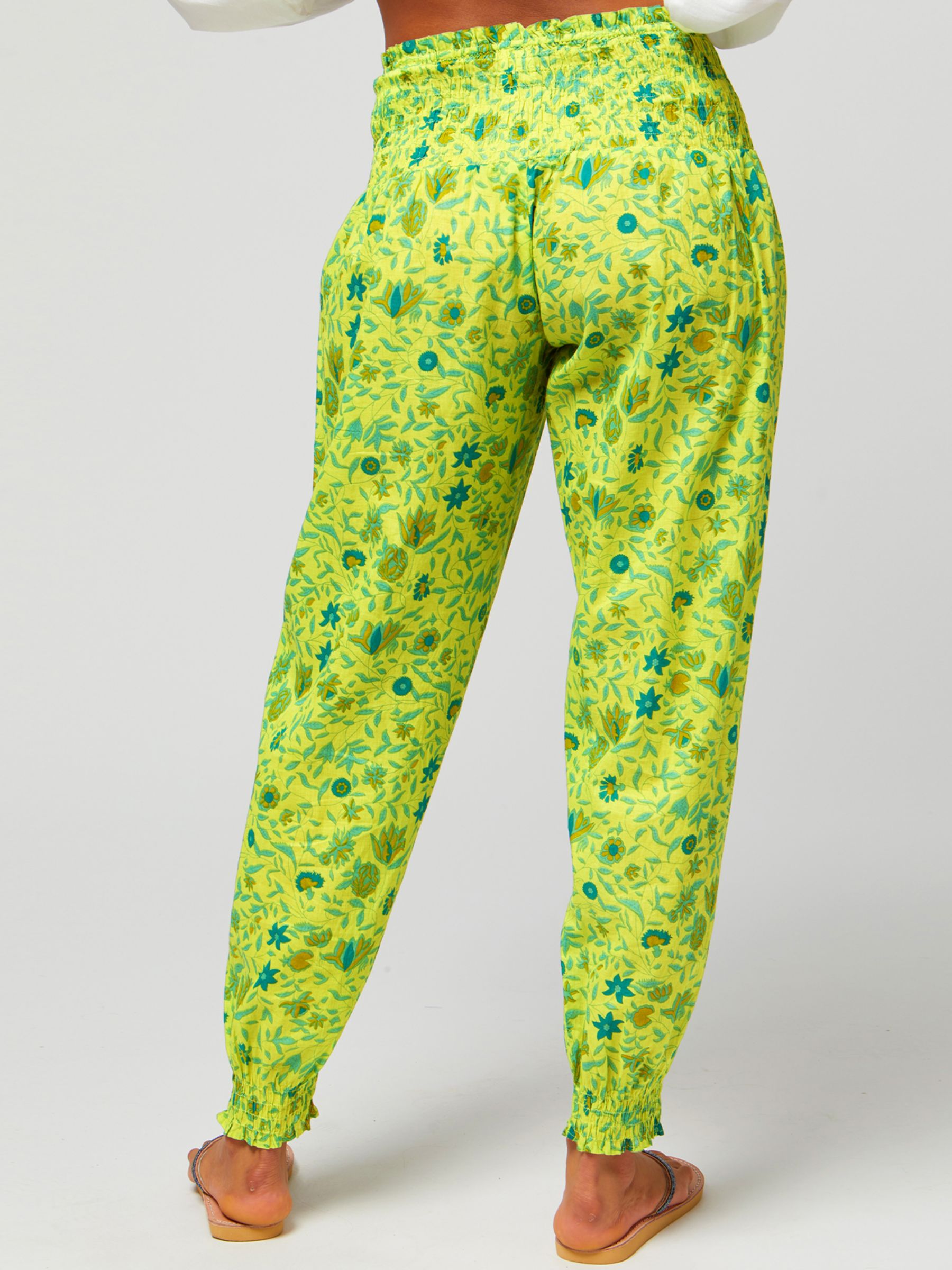 Aspiga Harem Cotton Trousers, Lime Green at John Lewis & Partners