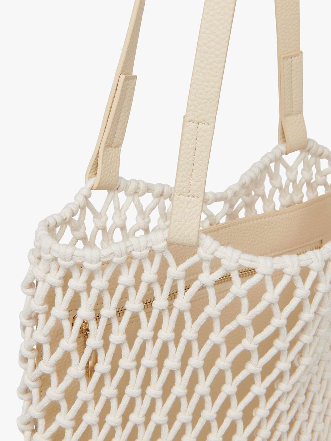 Buy Whistles Chaya Crochet Tote Bag, White Online at johnlewis.com