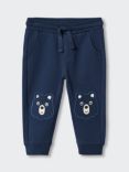Mango Baby Printed Jogger Trousers, Navy