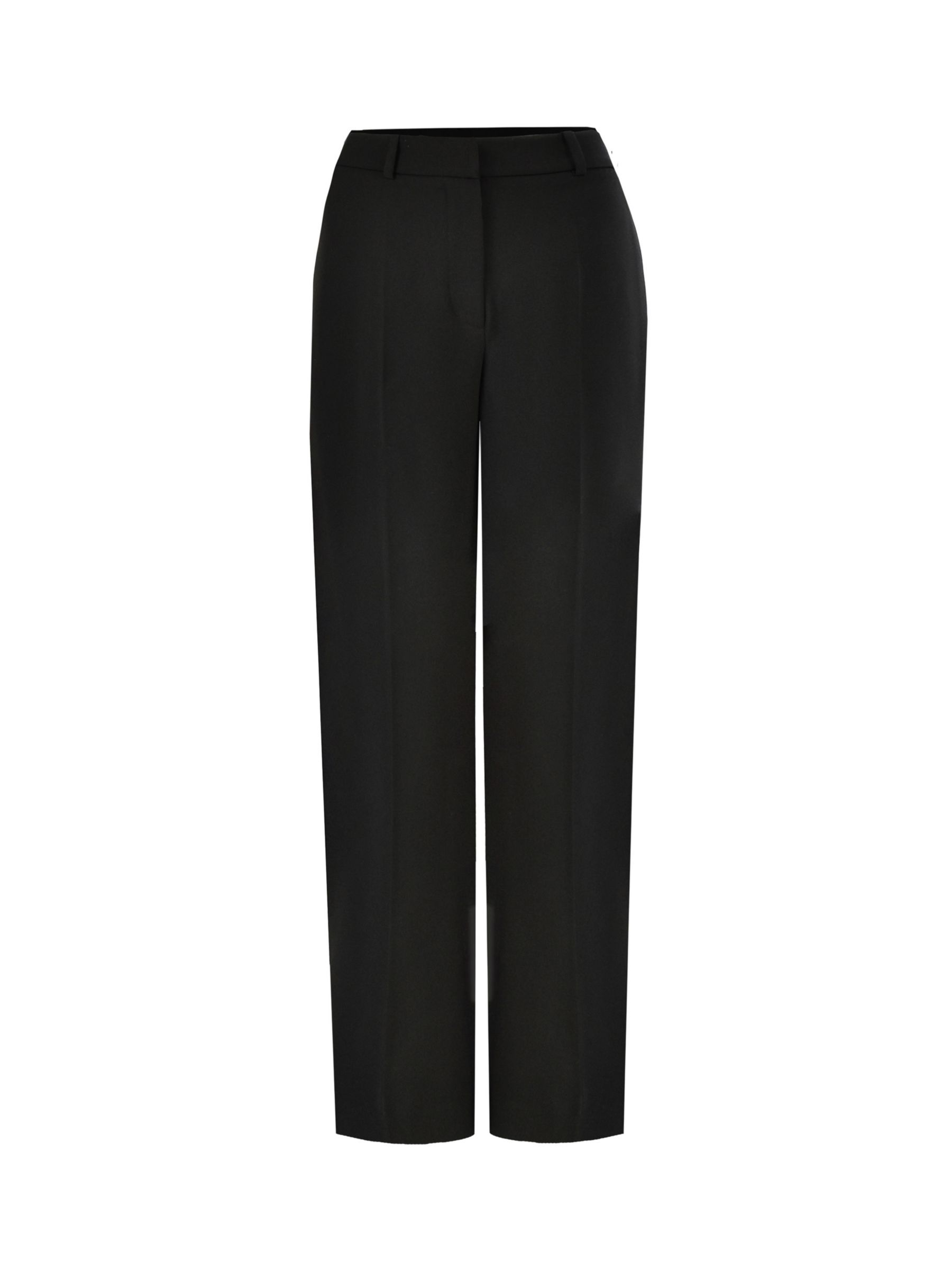 Ro&Zo Wide Leg Suit Trousers Short Length, Black at John Lewis & Partners