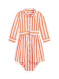Polo Ralph Lauren Baby Hadlee Stripe Shirt Dress, May Orange/White