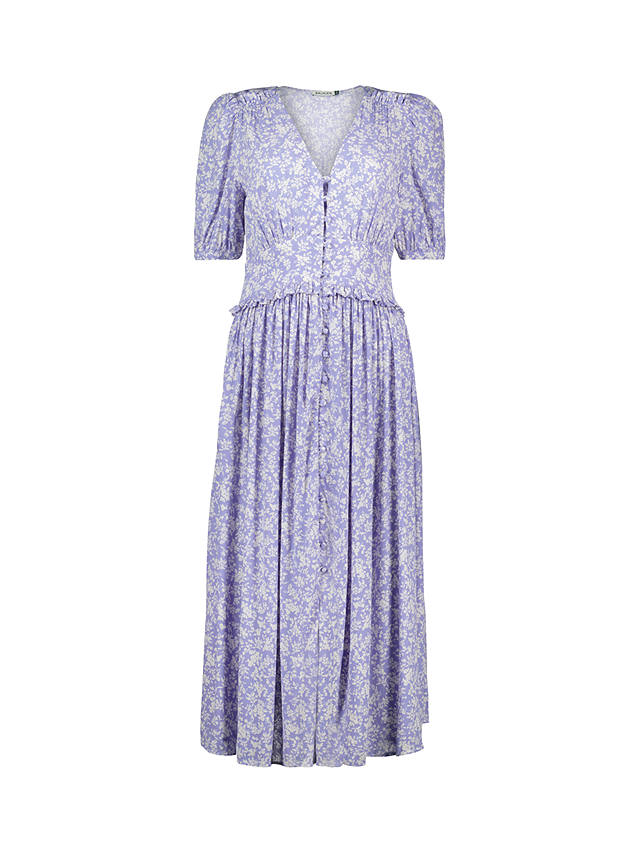 Baukjen Suzy Curved Waist Floral Midi Dress, Pale Lavender