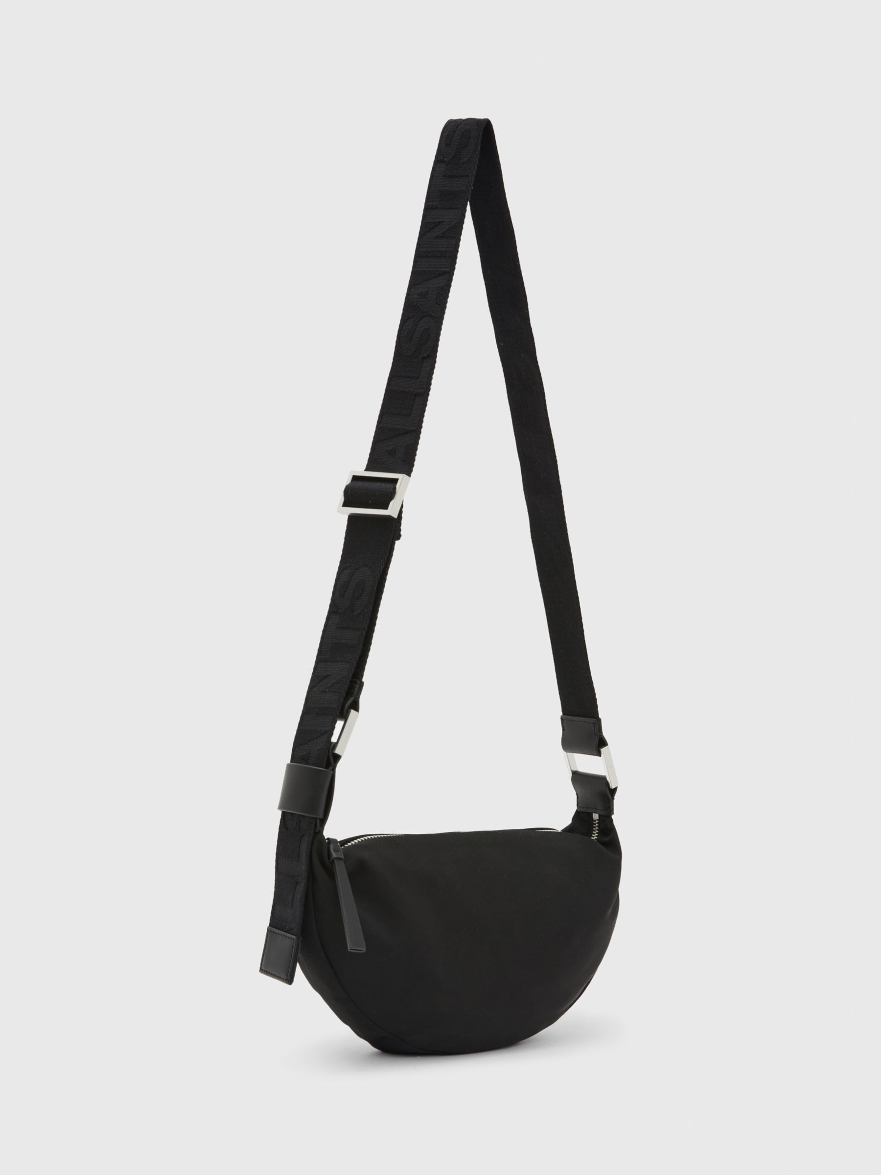 AllSaints Half Moon Cross Body Bag, Black