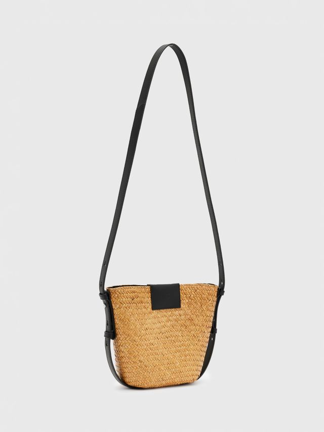 AllSaints Ebro Straw Cross Body Bag, Natural