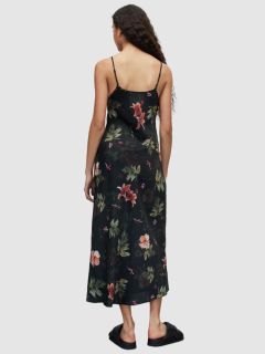 AllSaints Bryony Viviana Floral Midi Dress, Black, 4