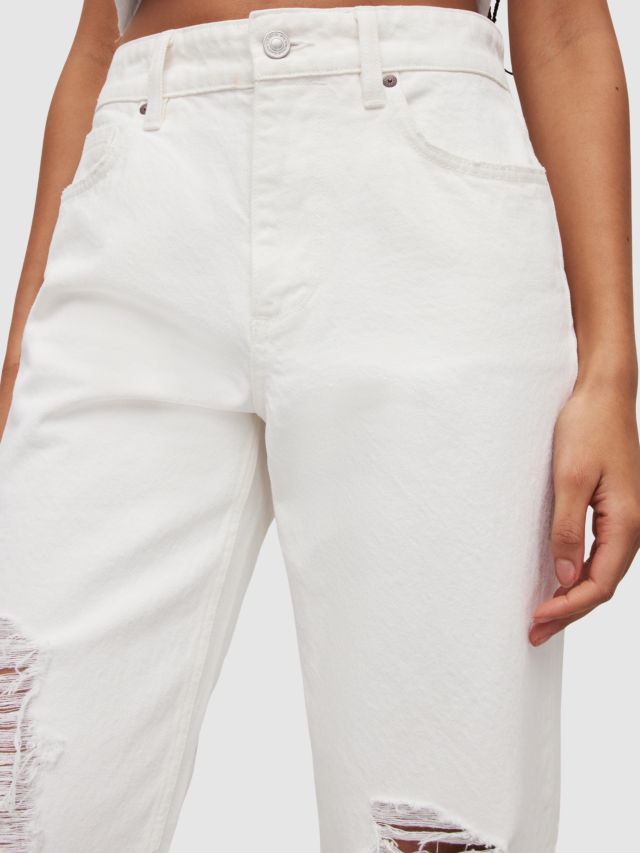 AllSaints Hailey Destroy Jeans, White, 6