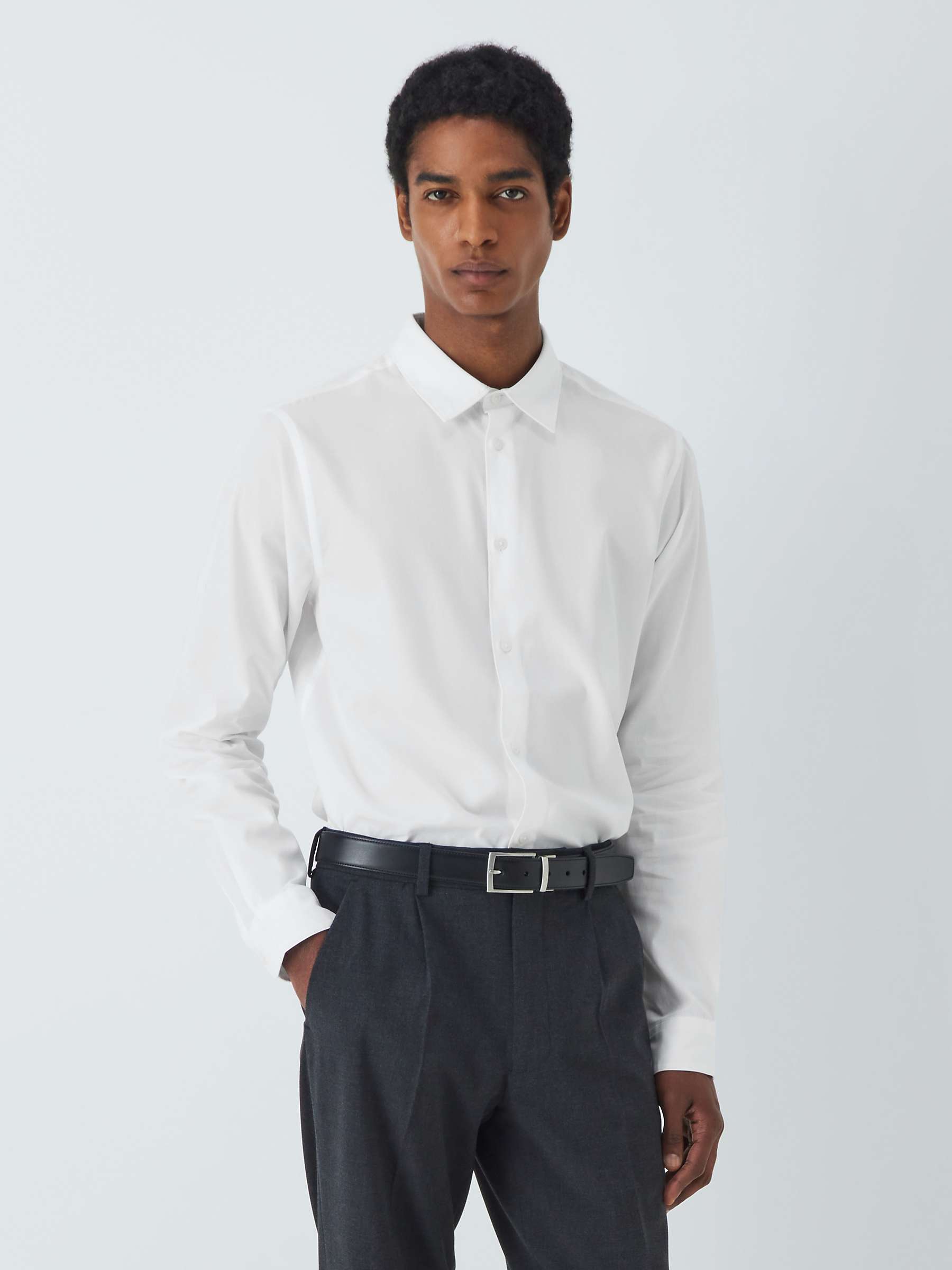 Kin Cotton Poplin Shirt, Bright White at John Lewis & Partners