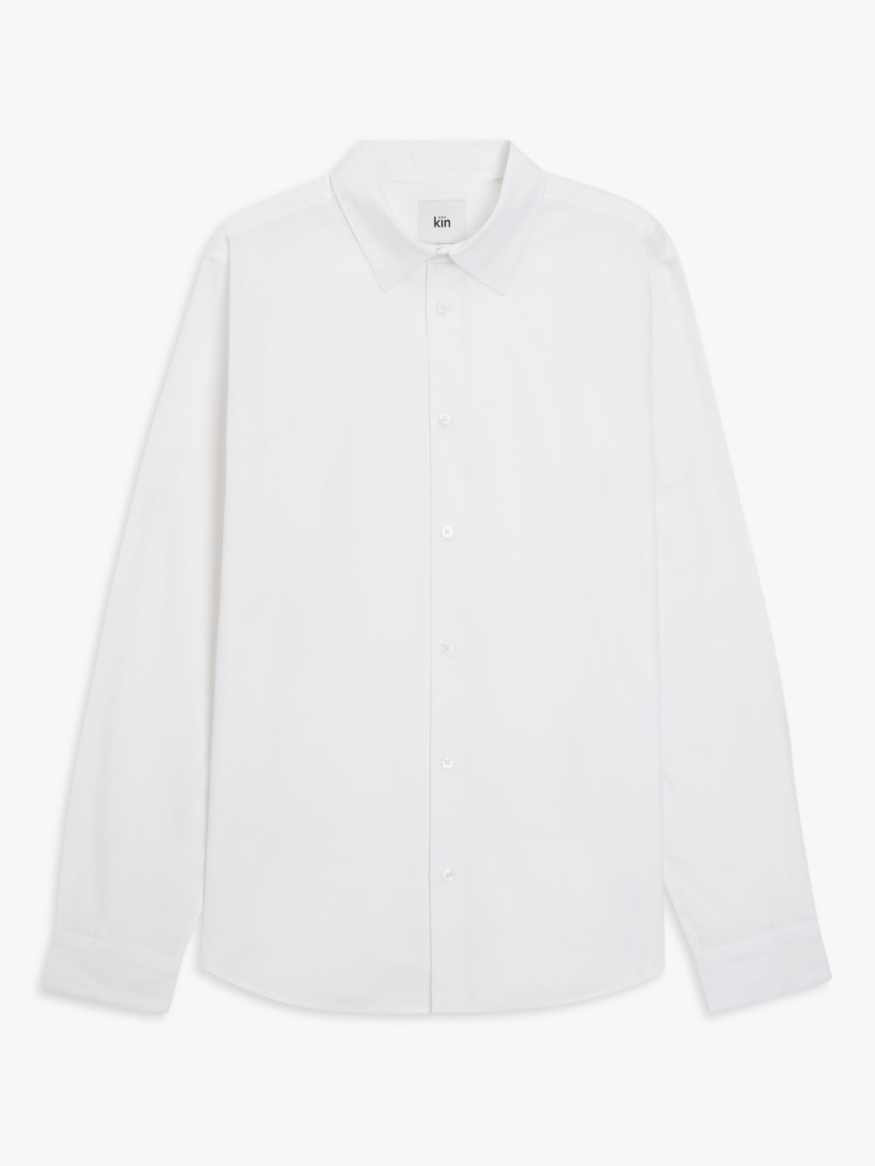 Kin Cotton Poplin Shirt, Bright White at John Lewis & Partners