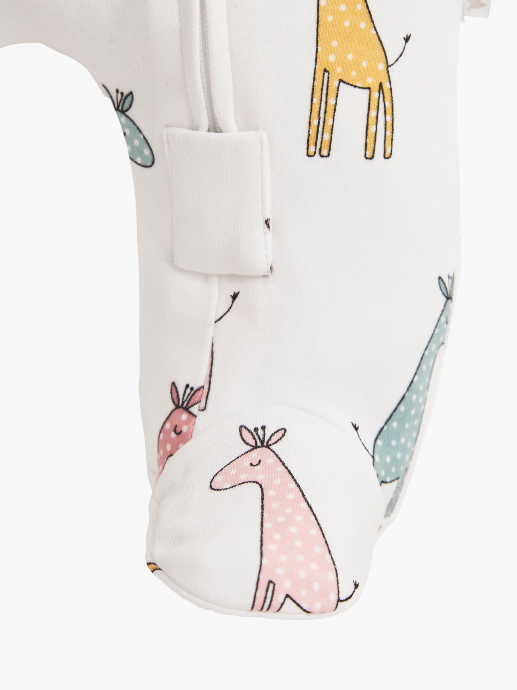 Buy JoJo Maman Bébé Giraffe Print Zip Sleepsuit, White Online at johnlewis.com