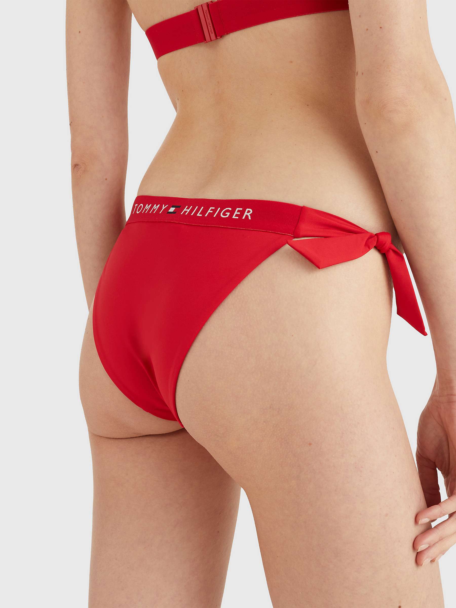 Buy Tommy Hilfiger Cheeky Side Tie Bikini Bottoms, Primary Red Online at johnlewis.com