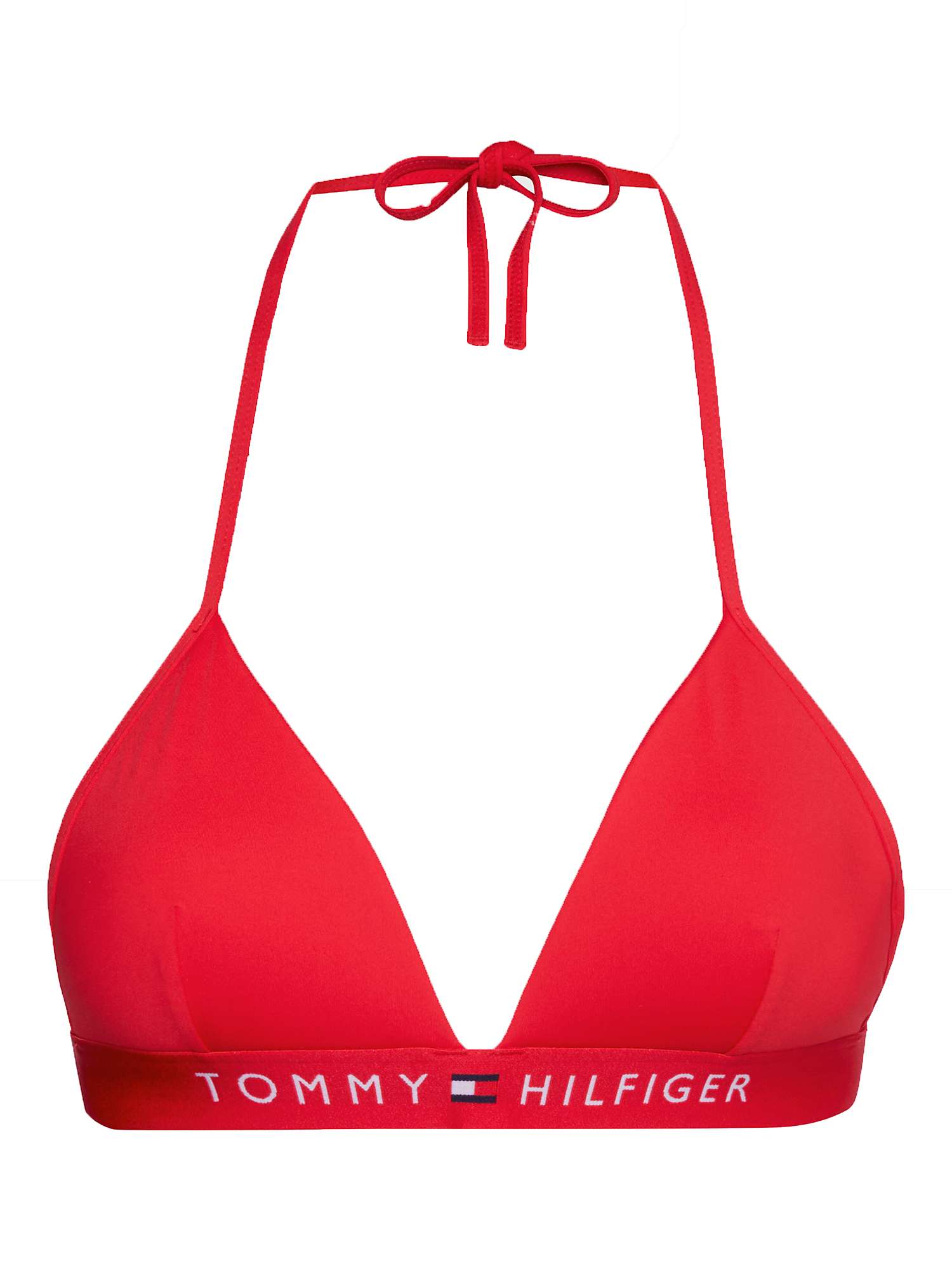 Buy Tommy Hilfiger Fixed Foam Triangle Bikini Top, Primary Red Online at johnlewis.com