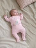 JoJo Maman Bébé Mouse Appliqué Zip Sleepsuit, Pink, Pink