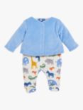 JoJo Maman Bébé Safari Baby Jacket & Sleepsuit Set, Blue