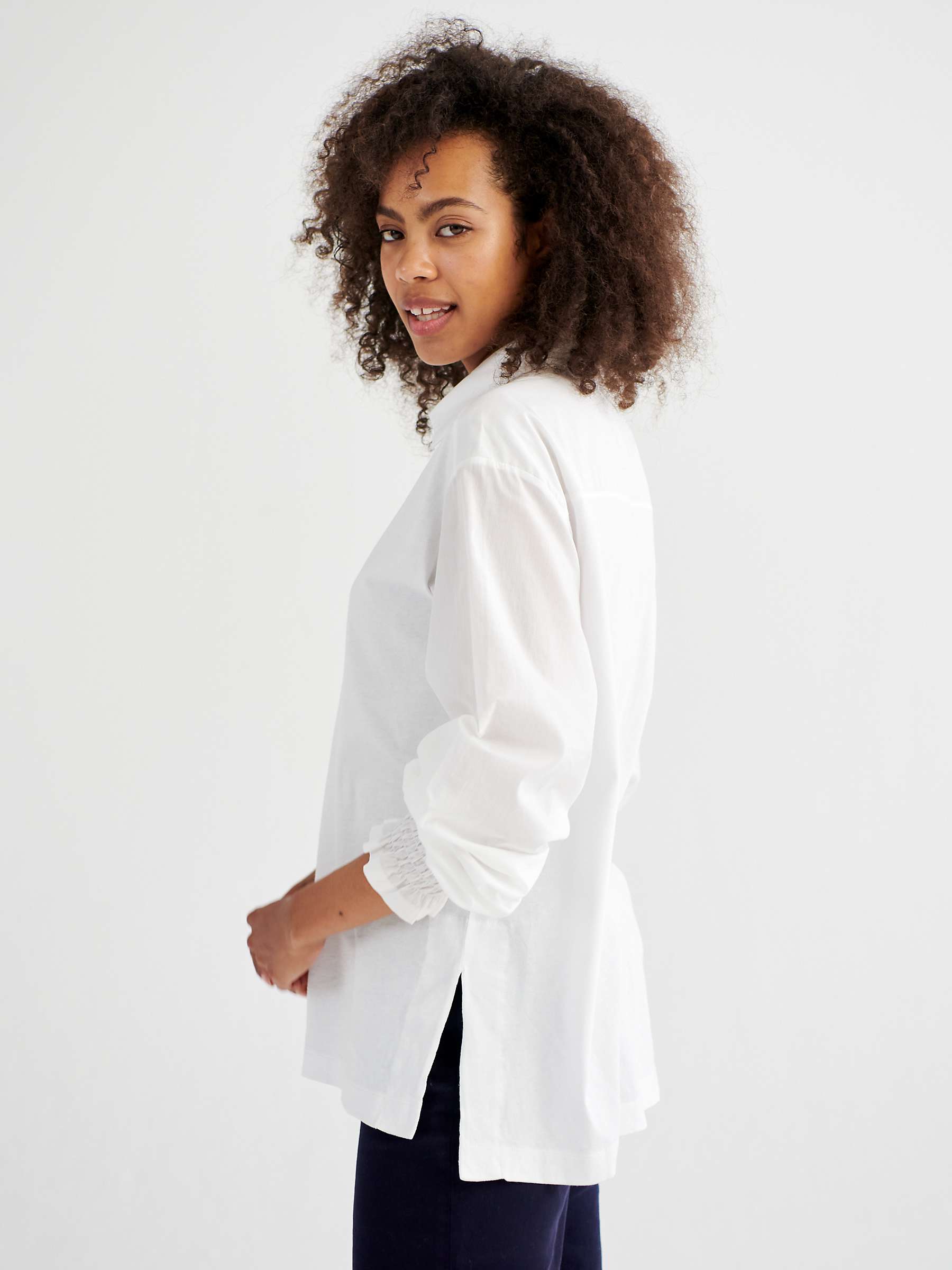 Buy NRBY Aria Jersey Cotton Shirred Cuff Shirt Online at johnlewis.com