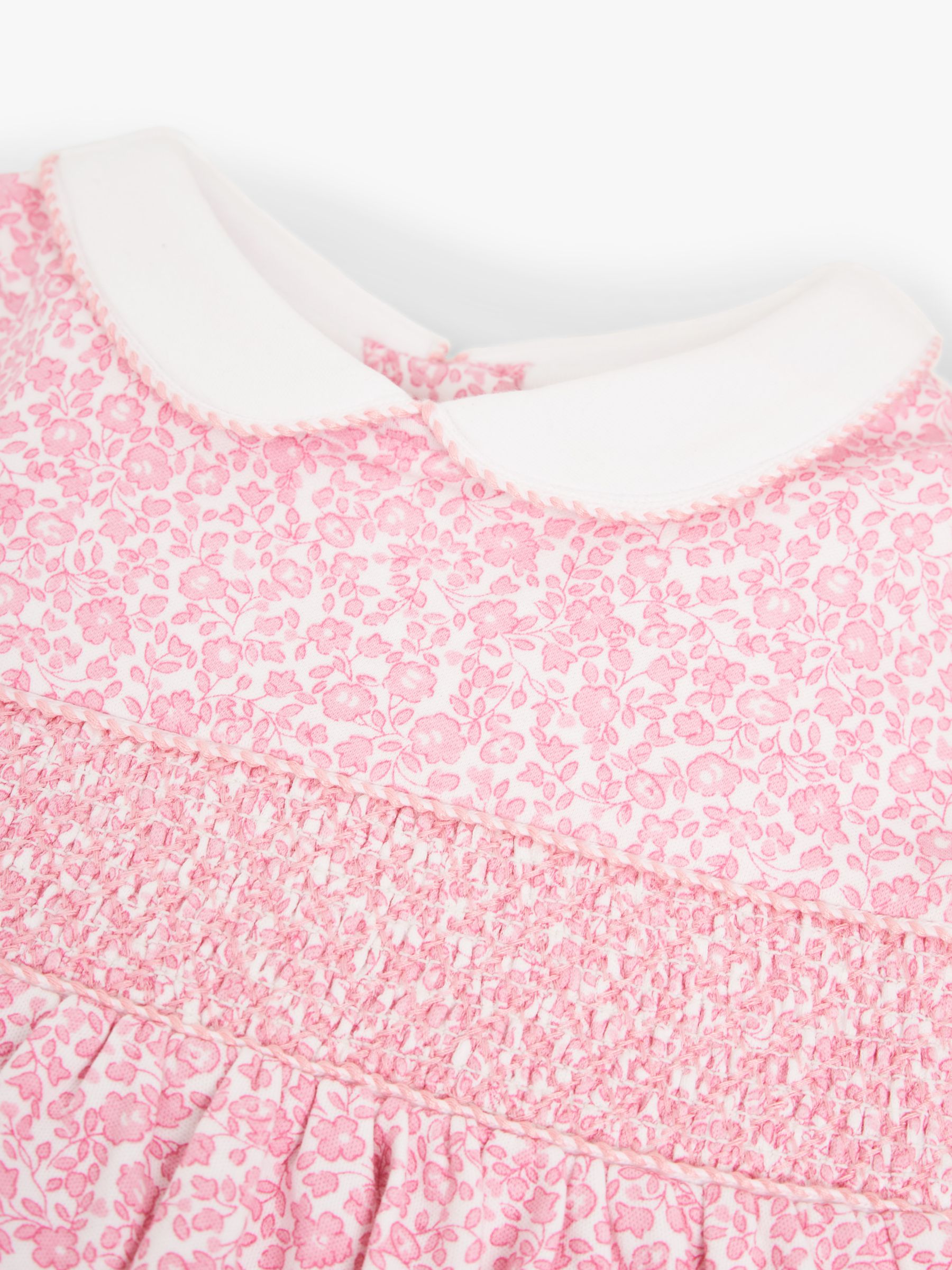 Buy JoJo Maman Bébé Ditsy Smocked Dress and Knickers Set, Pink Online at johnlewis.com