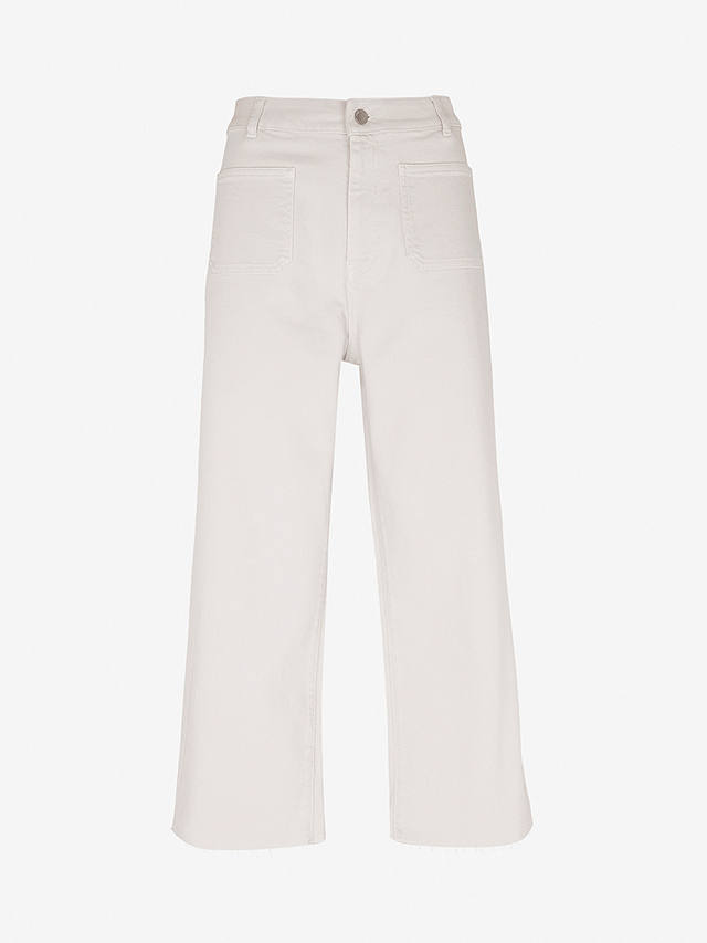 Mint Velvet Monroe Crop Wide Jeans, Natural at John Lewis & Partners