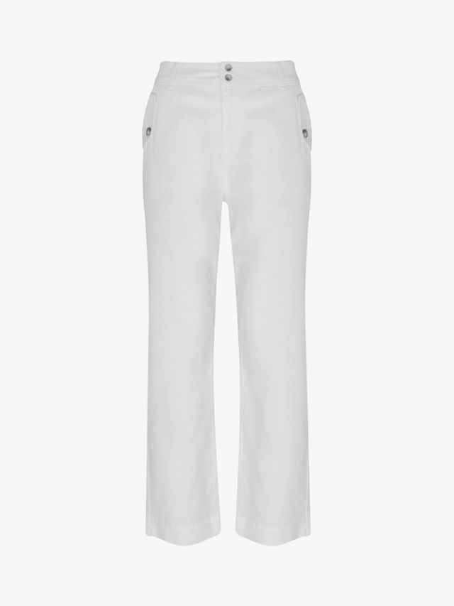 Mint Velvet Patch Pocket Chinos, Ivory, 6R