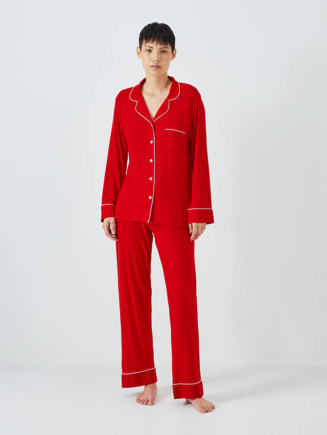 John Lewis Aria Modal Pyjama Set, Red at John Lewis & Partners