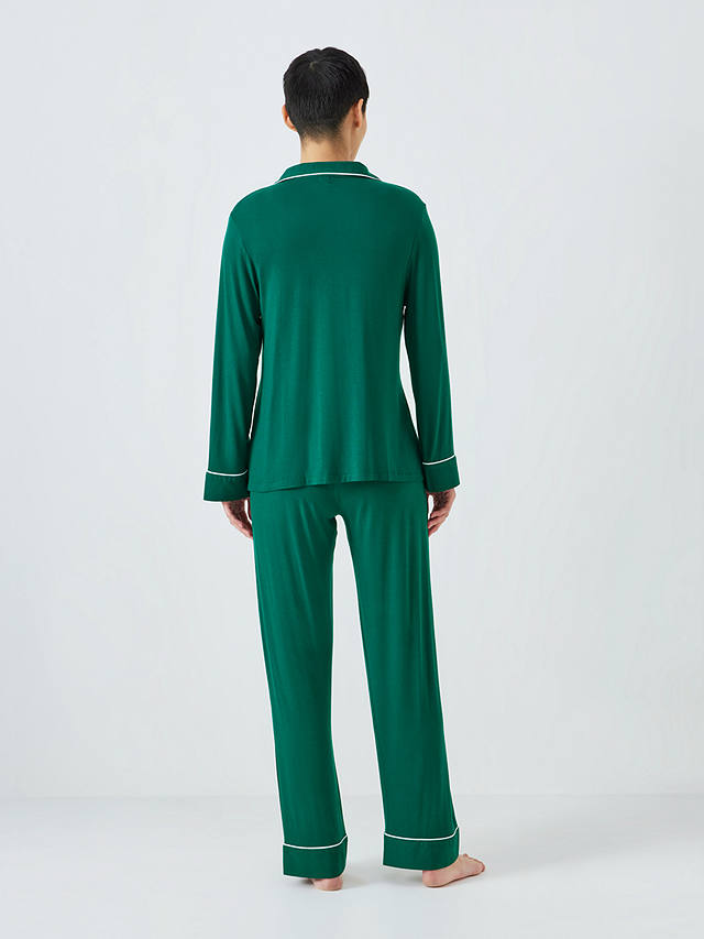 John Lewis Aria Modal Pyjama Set, Green at John Lewis & Partners