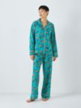 John Lewis Carissa Tiger Shirt Pyjama Set, Teal