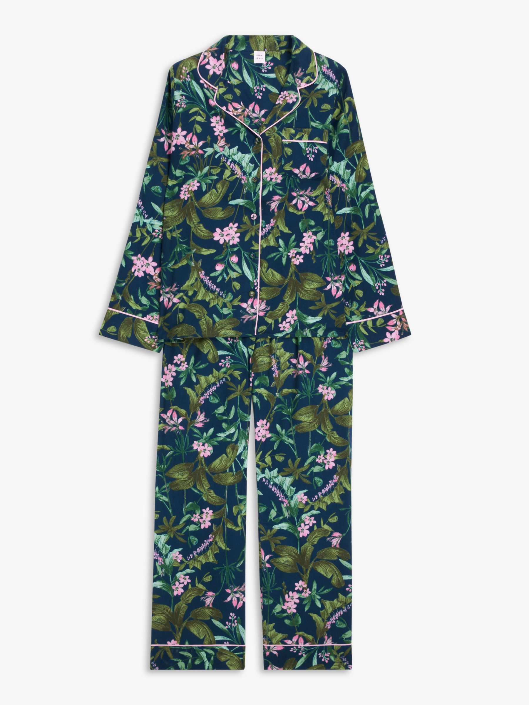 John Lewis Lillie Floral Cami & Short Pyjama Set, Navy/Lilac, 8