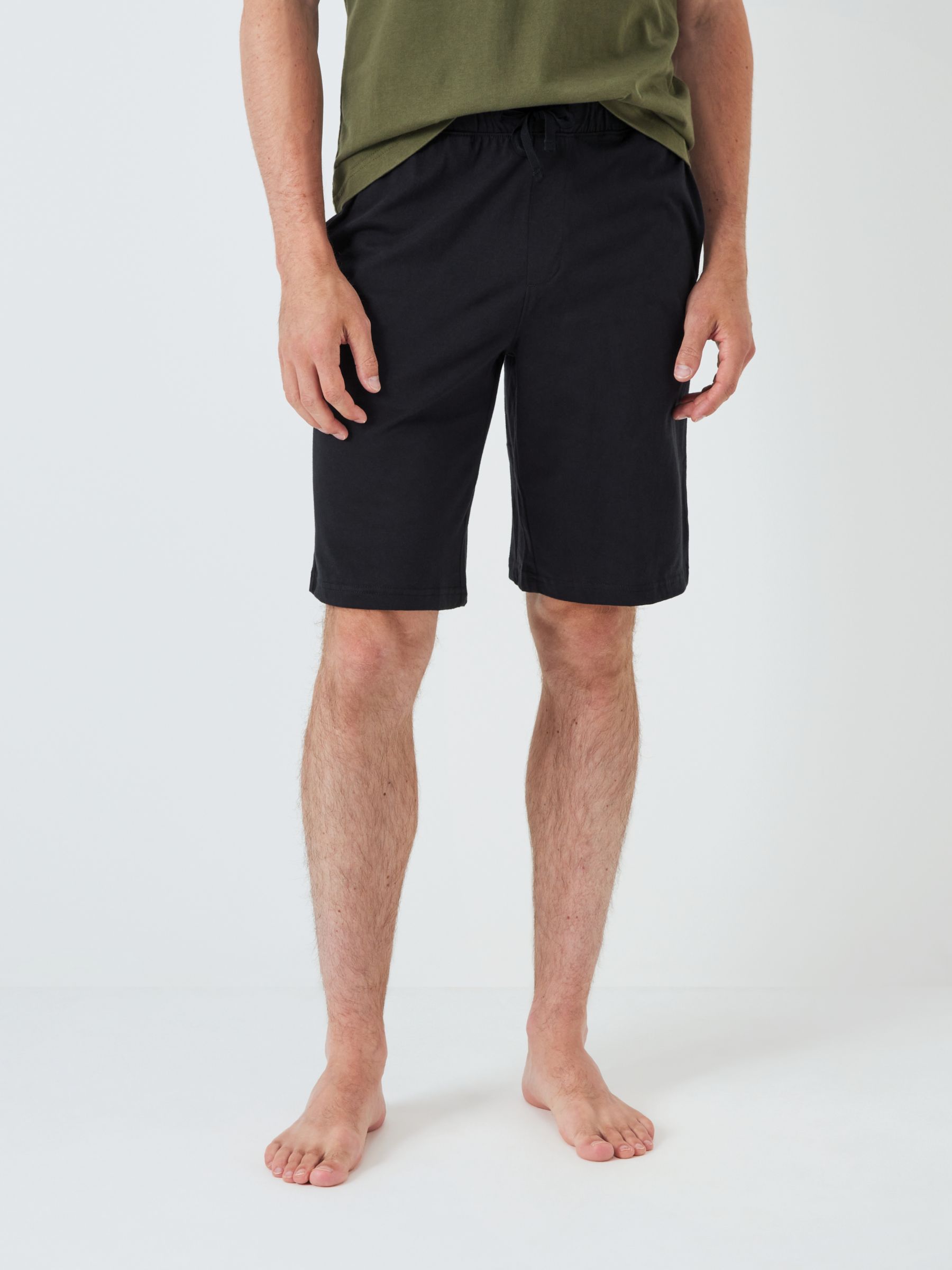 John Lewis ANYDAY Cotton Jersey Shorts, Pack of 2, Black/Grey, XL