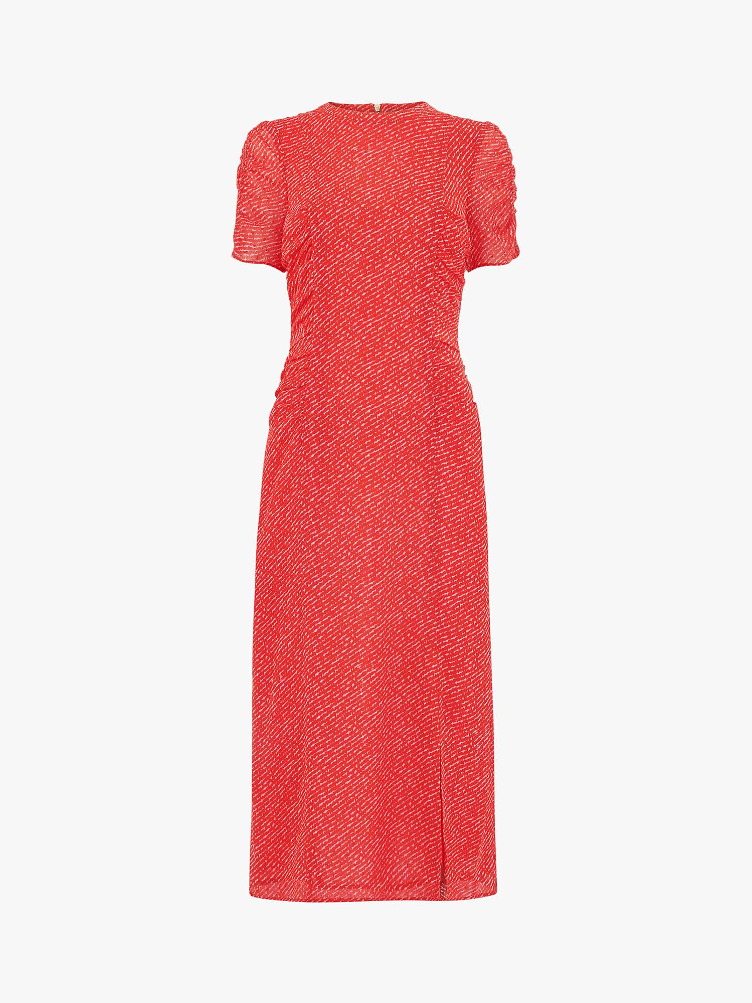 Buy Whistles Diagonal Fleck Print Midi Dobby Dress, Red/Multi Online at johnlewis.com