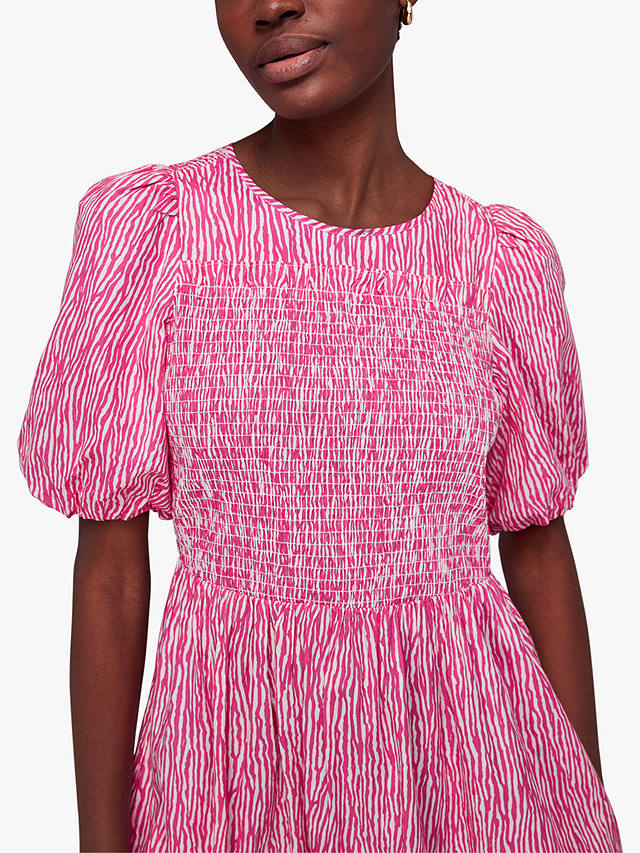 Whistles Uneven Lines Midi Dress, Pink