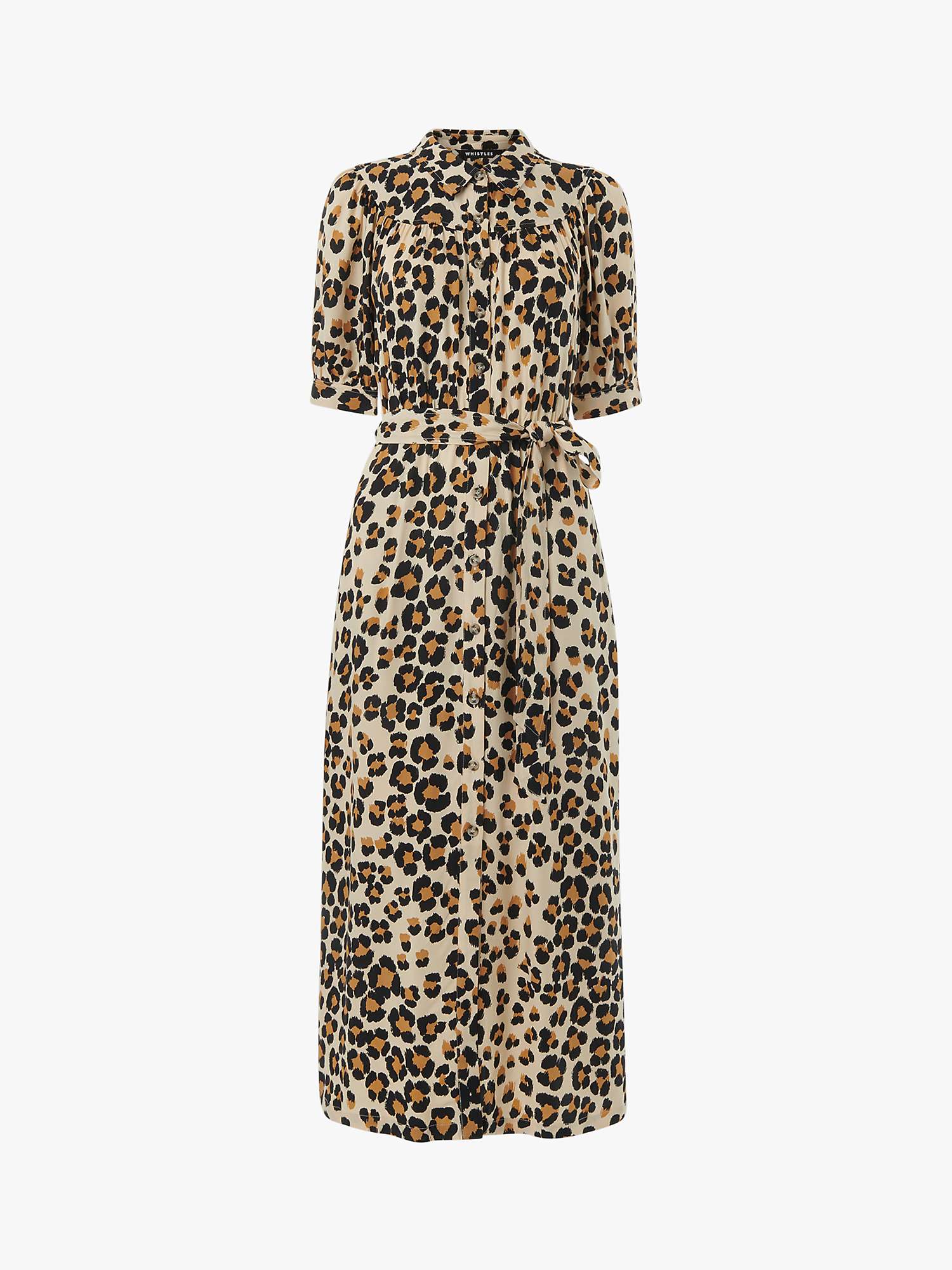 Buy Whistles Painted Leopard Midi Dress, Leopard Print Online at johnlewis.com