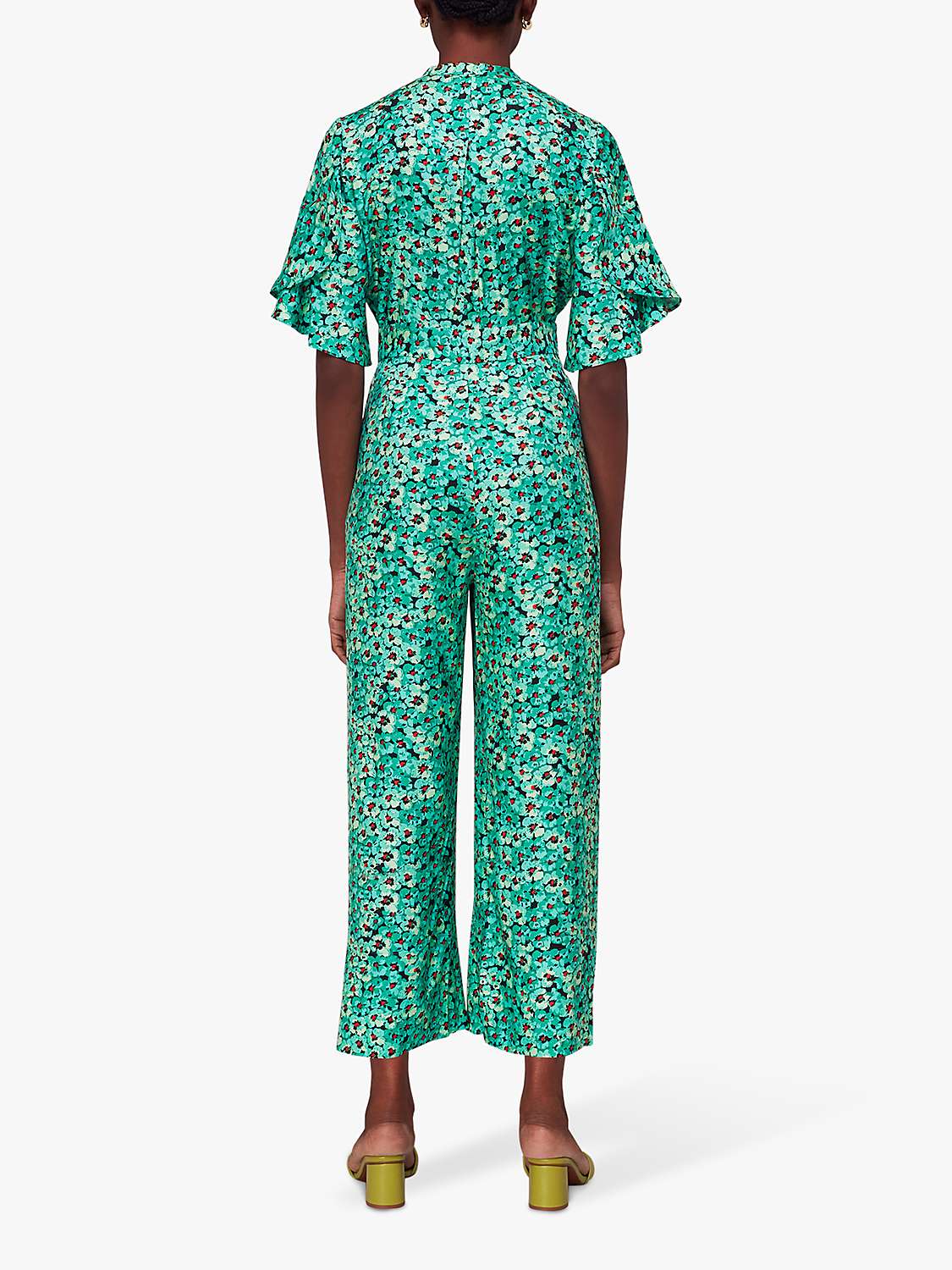 Buy Whistles Pansy Meadow Print Jumpsuit, Green/Multi Online at johnlewis.com