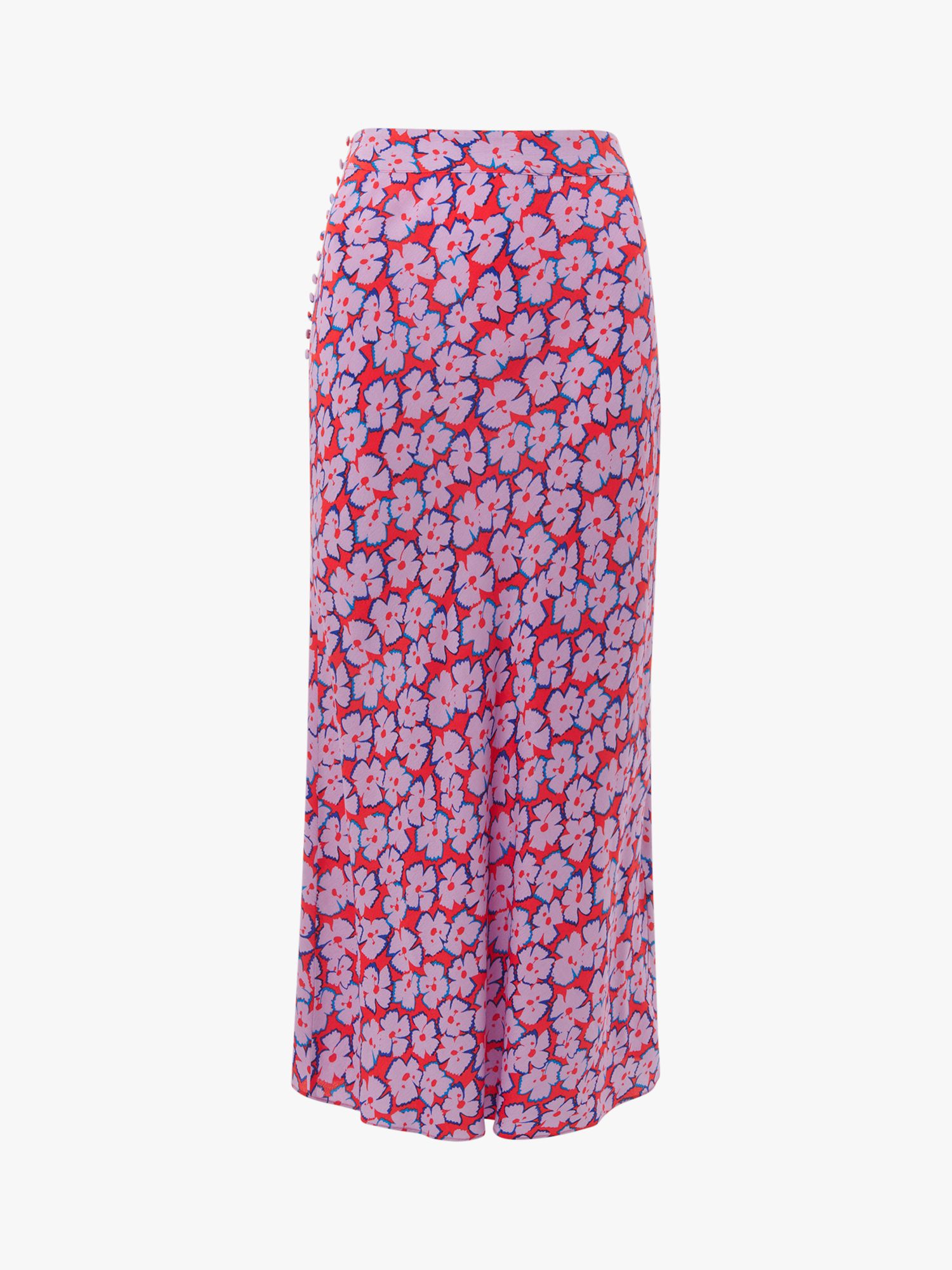 Whistles Farfalle Print Bias Cut Skirt, Multi at John Lewis & Partners