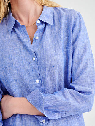 NRBY Phil Linen Shirt Dress, Bright Blue