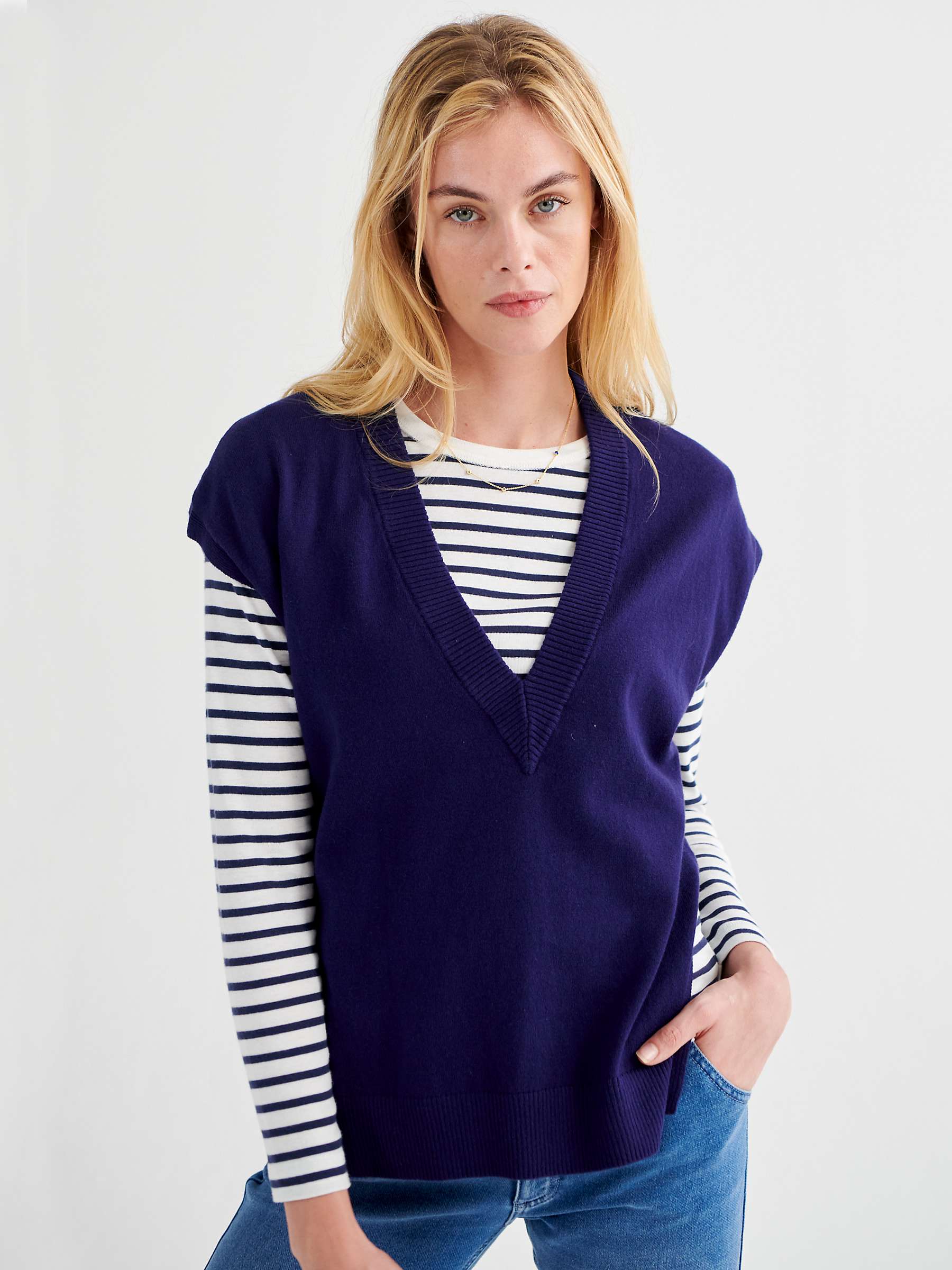 Buy NRBY New Willow V-Neck Tank, Navy Online at johnlewis.com