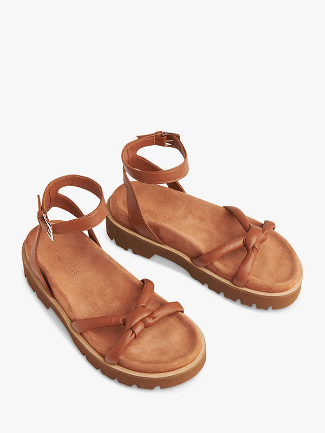 Whistles Mina Knotted Leather Sandals, Tan