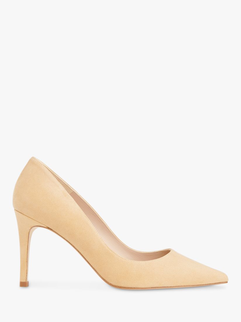 Whistles Corie Suede Court Shoes, Beige, 3