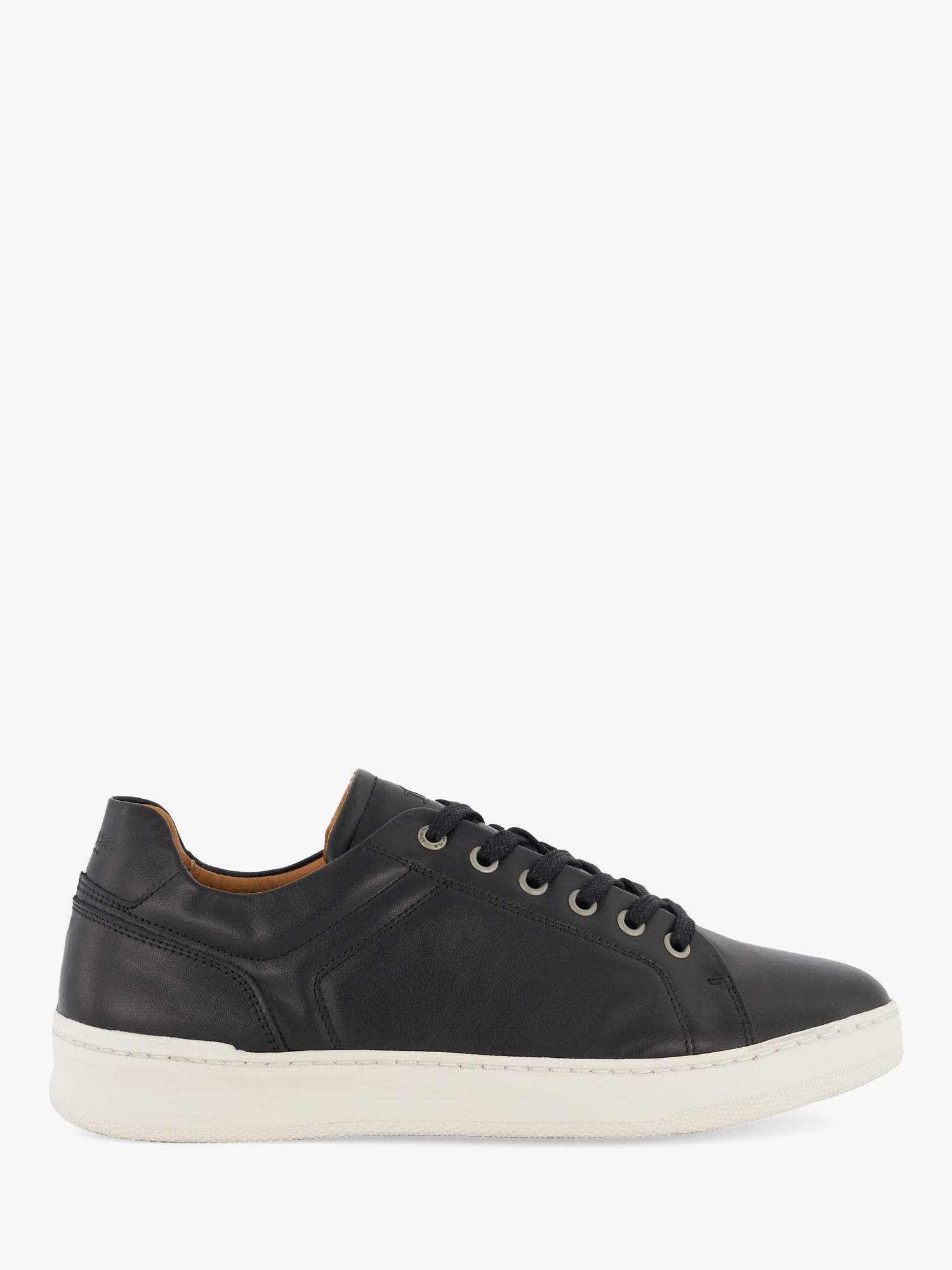 Dune Toledo Low Top Leather Trainers, Black-leather at John Lewis ...
