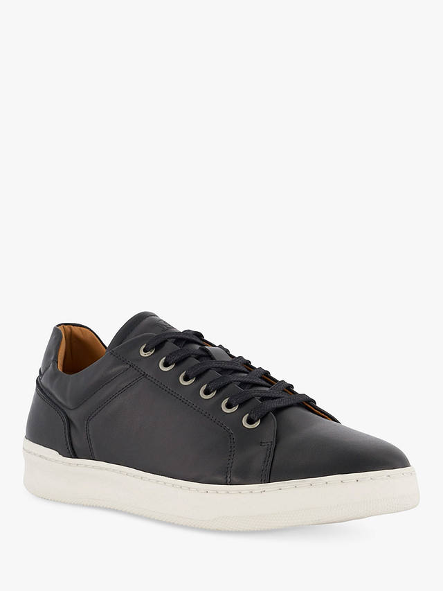 Dune Toledo Low Top Leather Trainers, Black-leather