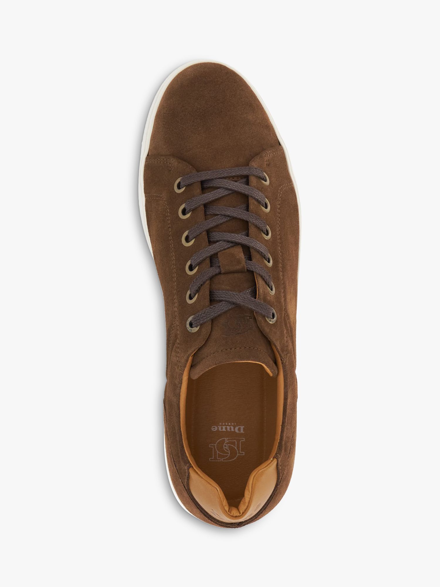 Dune Toledo Low Top Suede Trainers, Brown at John Lewis & Partners