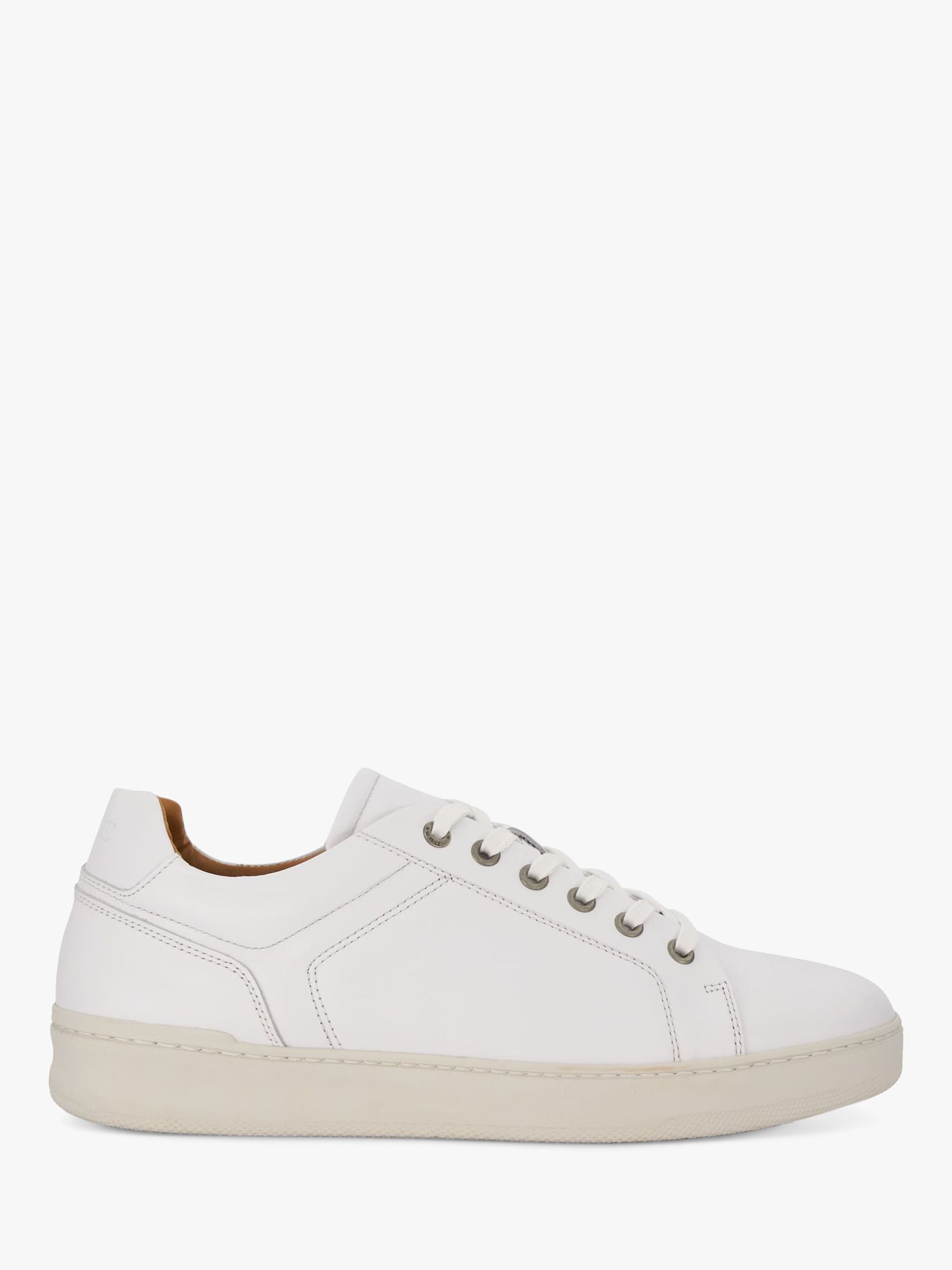 Dune Toledo Low Top Leather Trainers, White at John Lewis & Partners