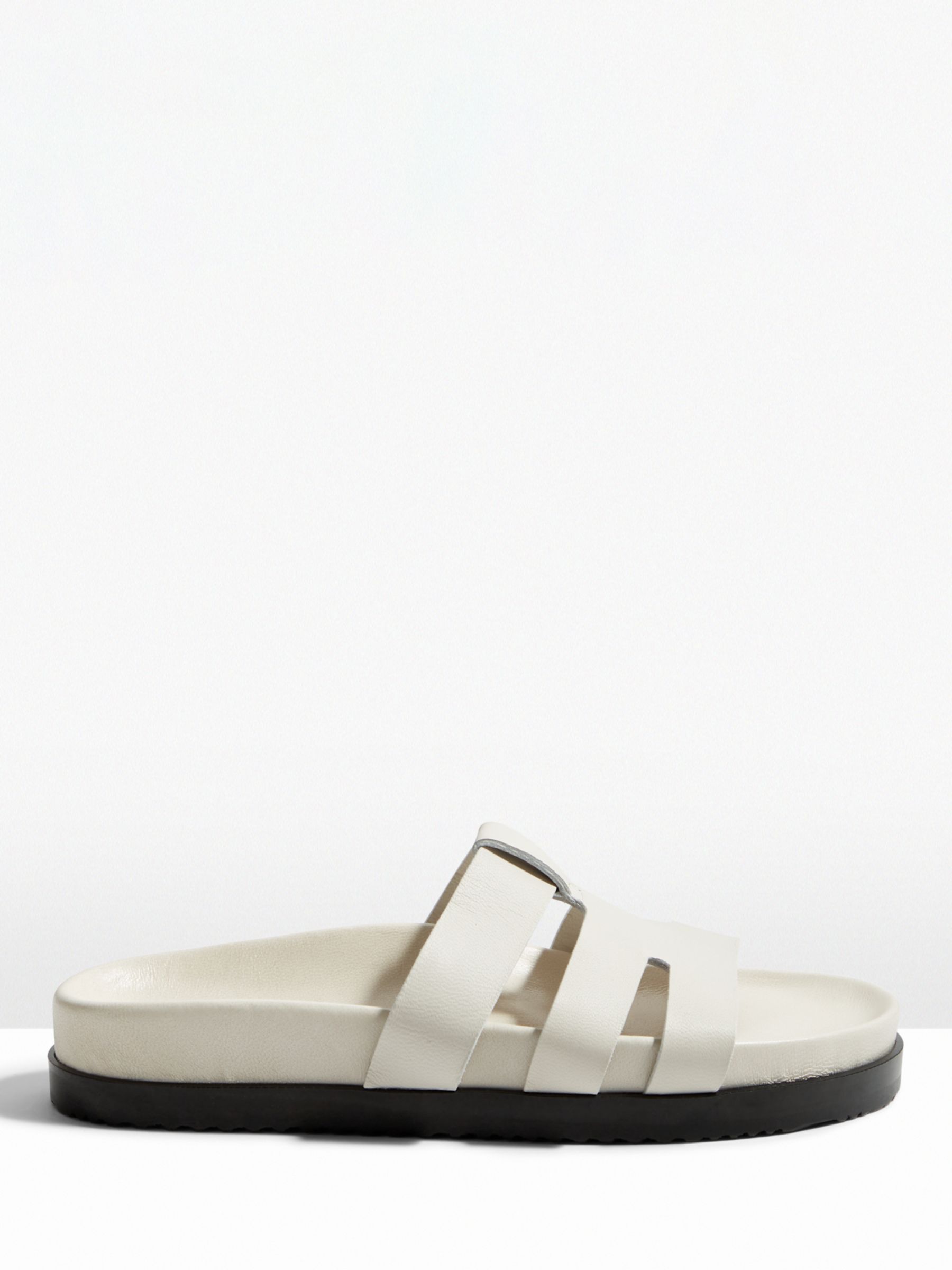 HUSH Carley Leather Cage Slide Sandals, Off White at John Lewis & Partners
