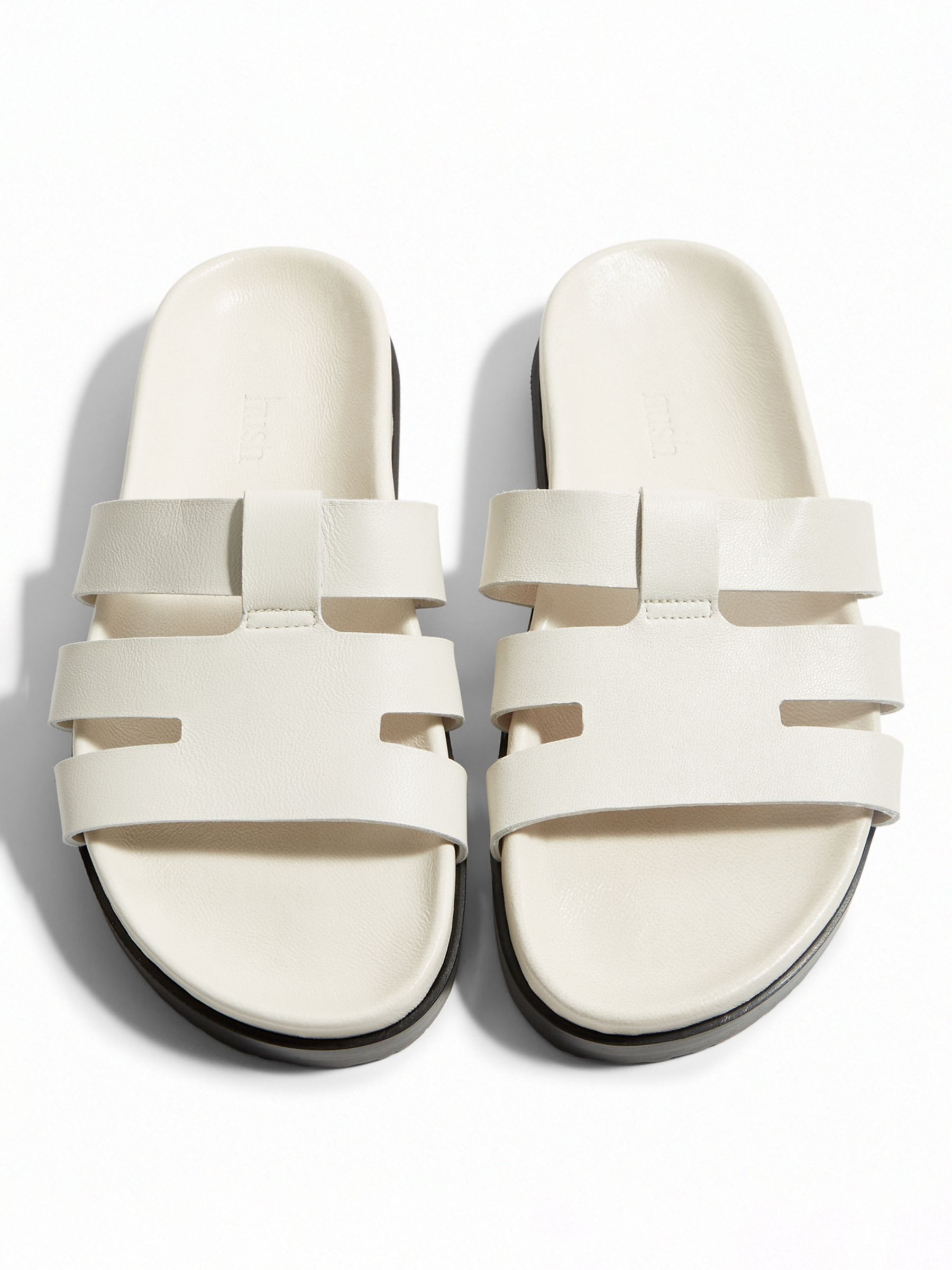 Buy HUSH Carley Leather Cage Slide Sandals, Off White Online at johnlewis.com