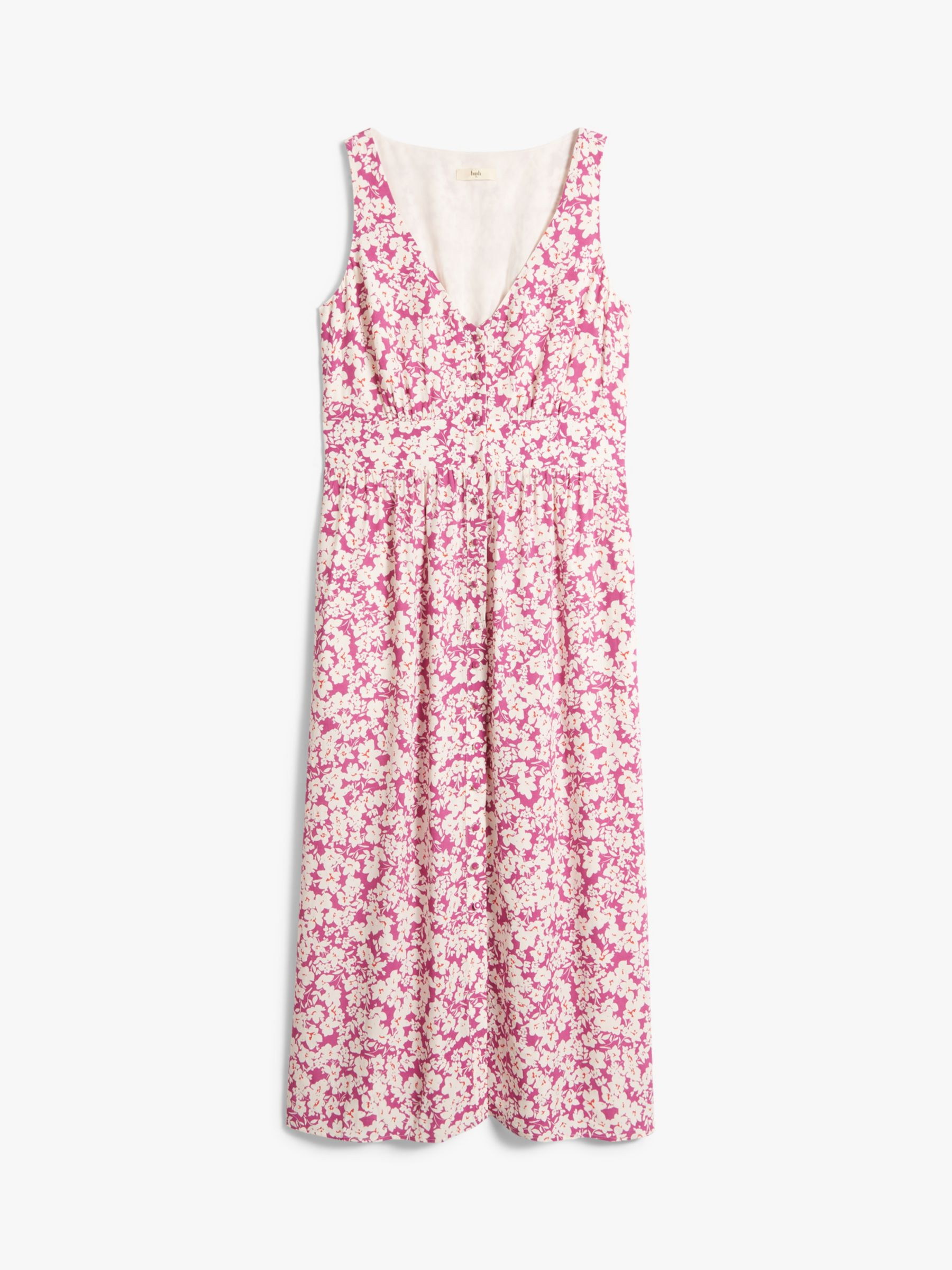 HUSH Gemma Ditsy Floral Tea Midi Dress, Meadow Purple, 6