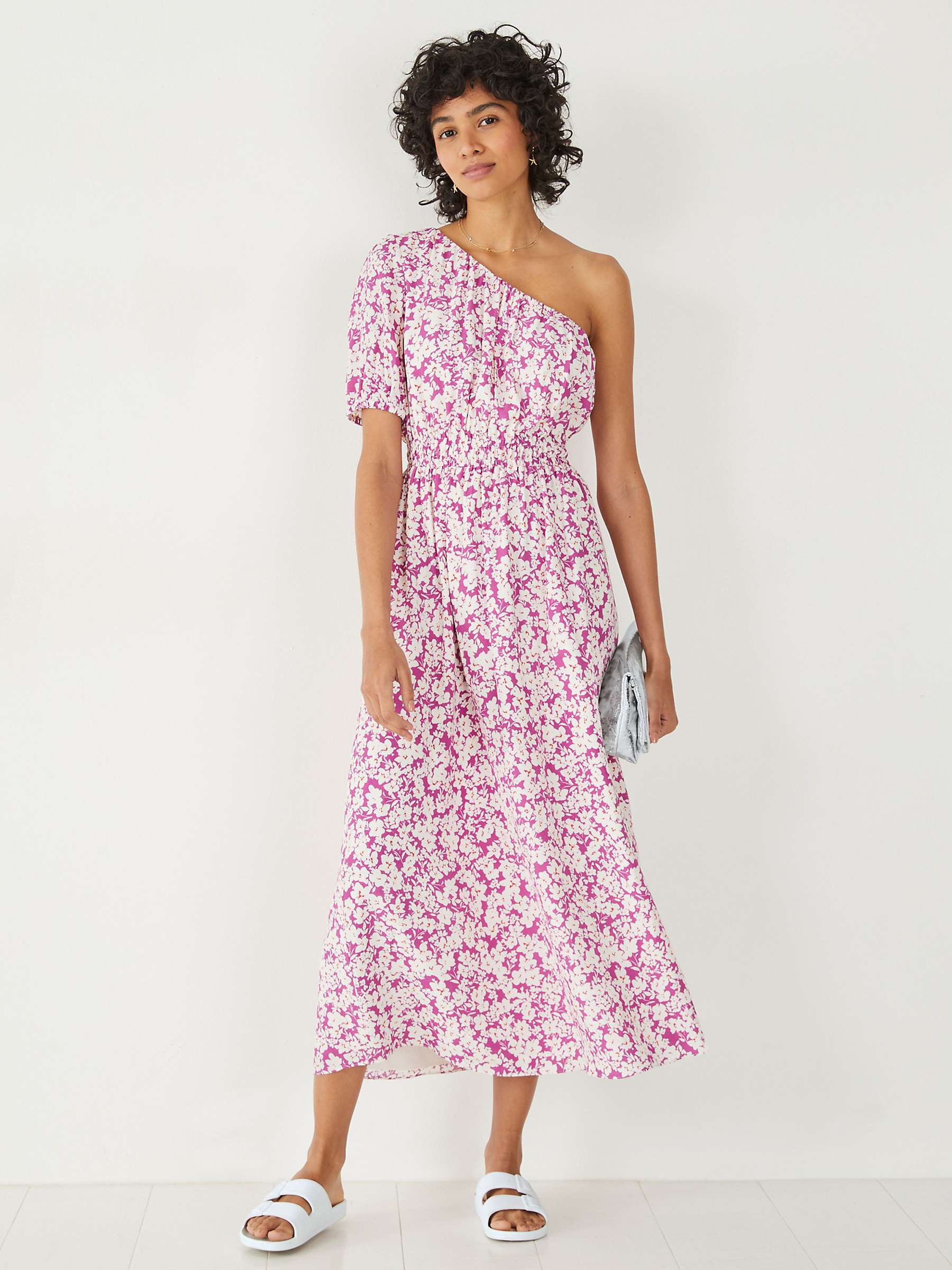 Buy HUSH Tess One Shoulder Dress, Purple/Multi Online at johnlewis.com