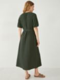 HUSH Jessie Midi Cotton Dress, Darkest Green