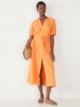 HUSH Jessie Midi Cotton Dress, Bright Orange
