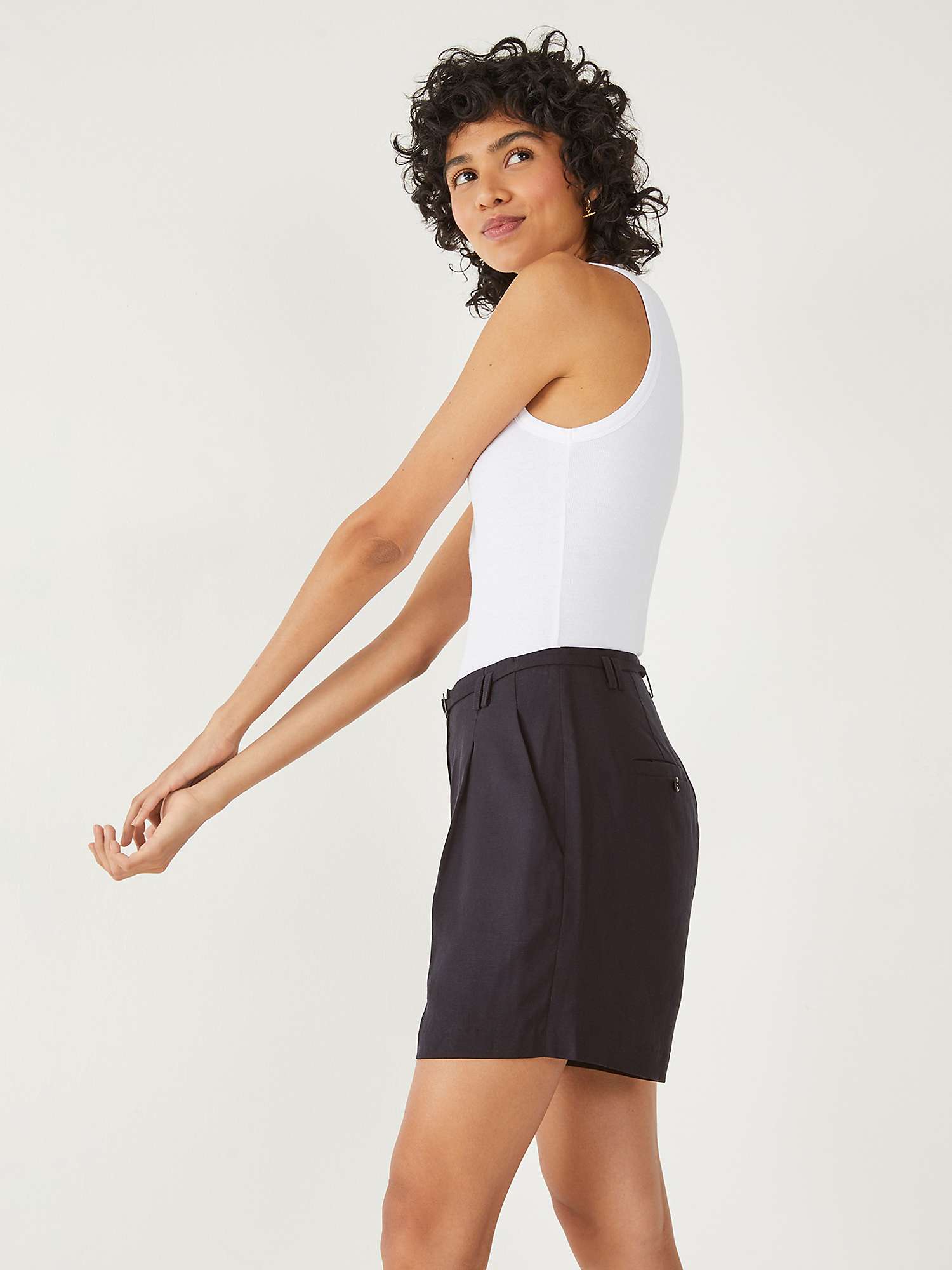 Buy HUSH Belted Tailored Shorts, Midnight Online at johnlewis.com